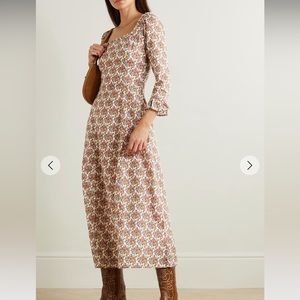 DÔEN
Marisa ruffled floral-print organic cotton-voile midi dress